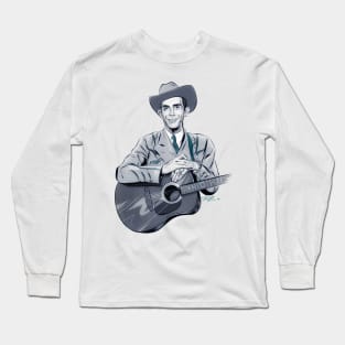 Hank Williams - An illustration by Paul Cemmick Long Sleeve T-Shirt